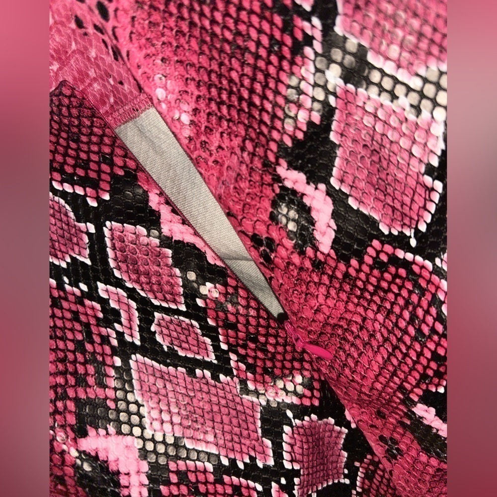 Women's Pink Snake-Print Mini Skirt - Picture 8 of 8